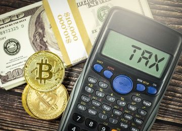 Tax documents and a calculator