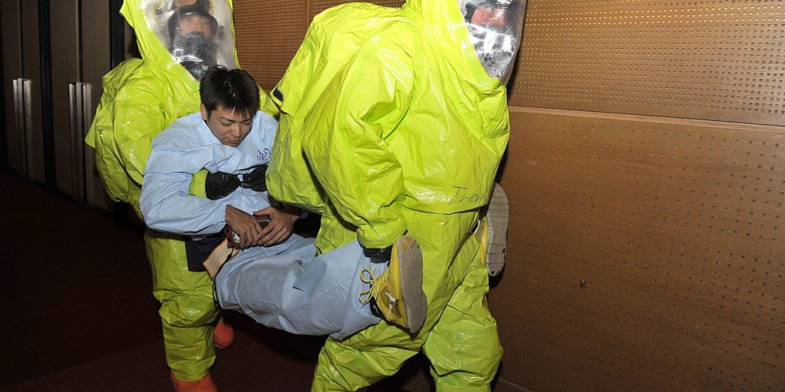 emergency crews during training exercise